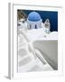 Blue Domed Church, Oia, Santorini, Cyclades Islands, Greece, Europe-Lee Frost-Framed Photographic Print