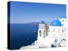 Blue Domed Churches in the Village of Oia, Santorini (Thira), Cyclades Islands, Aegean Sea, Greece-Gavin Hellier-Stretched Canvas