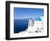 Blue Domed Churches in the Village of Oia, Santorini (Thira), Cyclades Islands, Aegean Sea, Greece-Gavin Hellier-Framed Photographic Print