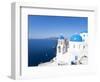 Blue Domed Churches in the Village of Oia, Santorini (Thira), Cyclades Islands, Aegean Sea, Greece-Gavin Hellier-Framed Photographic Print