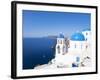 Blue Domed Churches in the Village of Oia, Santorini (Thira), Cyclades Islands, Aegean Sea, Greece-Gavin Hellier-Framed Photographic Print