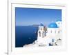 Blue Domed Churches in the Village of Oia, Santorini (Thira), Cyclades Islands, Aegean Sea, Greece-Gavin Hellier-Framed Photographic Print