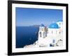 Blue Domed Churches in the Village of Oia, Santorini (Thira), Cyclades Islands, Aegean Sea, Greece-Gavin Hellier-Framed Photographic Print