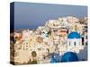 Blue Domed Churches in the Village of Oia, Santorini (Thira), Cyclades Islands, Aegean Sea, Greece-Gavin Hellier-Stretched Canvas