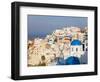 Blue Domed Churches in the Village of Oia, Santorini (Thira), Cyclades Islands, Aegean Sea, Greece-Gavin Hellier-Framed Photographic Print