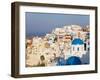 Blue Domed Churches in the Village of Oia, Santorini (Thira), Cyclades Islands, Aegean Sea, Greece-Gavin Hellier-Framed Photographic Print