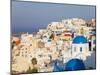 Blue Domed Churches in the Village of Oia, Santorini (Thira), Cyclades Islands, Aegean Sea, Greece-Gavin Hellier-Mounted Photographic Print