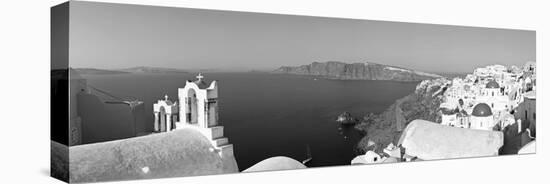 Blue Domed Churches in the Village of Oia, Santorini (Thira), Cyclades Islands, Aegean Sea, Greece-Gavin Hellier-Stretched Canvas