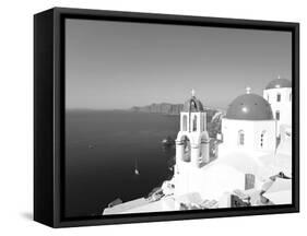 Blue Domed Churches in the Village of Oia, Santorini (Thira), Cyclades Islands, Aegean Sea, Greece-Gavin Hellier-Framed Stretched Canvas