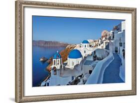 Blue Domes and Walkway-Larry Malvin-Framed Photographic Print