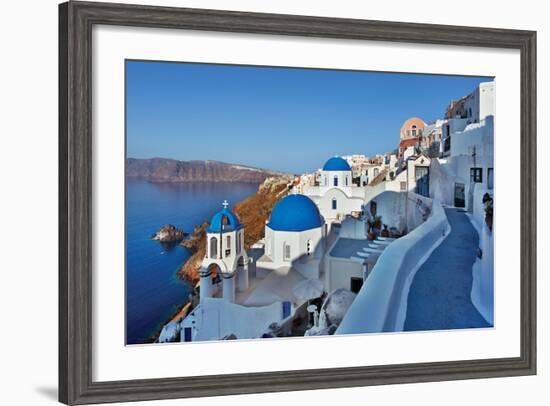 Blue Domes and Walkway-Larry Malvin-Framed Photographic Print