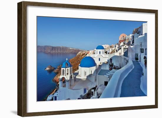 Blue Domes and Walkway-Larry Malvin-Framed Photographic Print