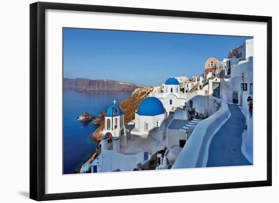 Blue Domes and Walkway-Larry Malvin-Framed Photographic Print