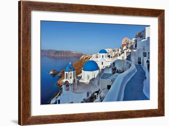 Blue Domes and Walkway-Larry Malvin-Framed Photographic Print