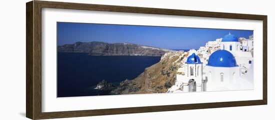 Blue Domes of a Church, Oia, Santorini, Cyclades Islands, Greece-null-Framed Photographic Print