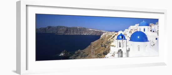 Blue Domes of a Church, Oia, Santorini, Cyclades Islands, Greece-null-Framed Photographic Print