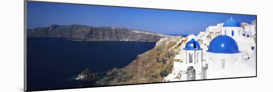 Blue Domes of a Church, Oia, Santorini, Cyclades Islands, Greece-null-Mounted Photographic Print