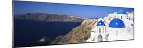 Blue Domes of a Church, Oia, Santorini, Cyclades Islands, Greece-null-Mounted Photographic Print