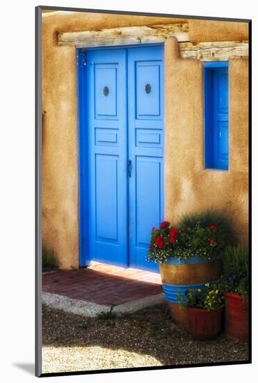 Blue Door Adobe Walls-George Oze-Mounted Photographic Print