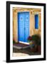 Blue Door Adobe Walls-George Oze-Framed Photographic Print