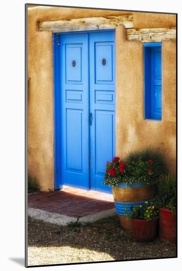 Blue Door Adobe Walls-George Oze-Mounted Photographic Print