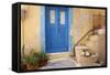 Blue Door, Ermoupoli (Khora), Syros Island, Cyclades, Greek Islands, Greece, Europe-Tuul-Framed Stretched Canvas