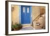 Blue Door, Ermoupoli (Khora), Syros Island, Cyclades, Greek Islands, Greece, Europe-Tuul-Framed Photographic Print