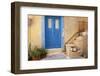 Blue Door, Ermoupoli (Khora), Syros Island, Cyclades, Greek Islands, Greece, Europe-Tuul-Framed Photographic Print