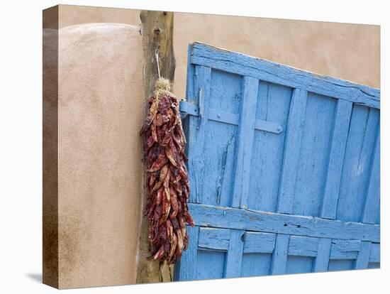 Blue Door in Taos, New Mexico, United States of America, North America-Richard Cummins-Stretched Canvas