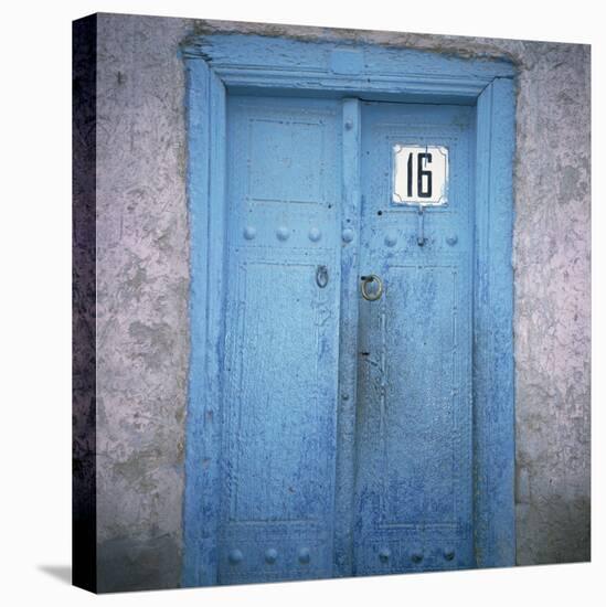 Blue Door in the Jewish Quarter of the City of Bukhara, Uzbekistan, Central Asia-Christopher Rennie-Stretched Canvas