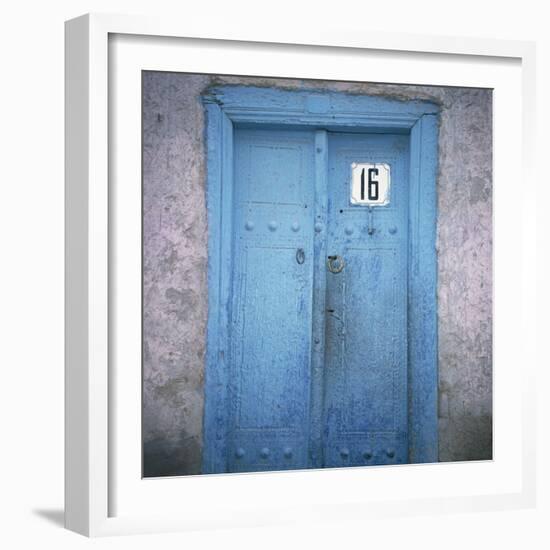 Blue Door in the Jewish Quarter of the City of Bukhara, Uzbekistan, Central Asia-Christopher Rennie-Framed Photographic Print