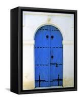 Blue Door, Karaman Village, Northern Cyprus-Doug Pearson-Framed Stretched Canvas