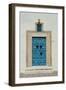 Blue Door with Black Studded Decoration, Sidi Bou Said-Natalie Tepper-Framed Photo