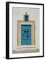 Blue Door with Black Studded Decoration, Sidi Bou Said-Natalie Tepper-Framed Photo