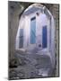 Blue Doors and Whitewashed Wall, Morocco-Merrill Images-Mounted Photographic Print