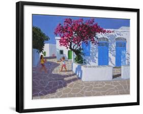 Blue Doors, Folygandros, Greek Islands, 2017-Andrew Macara-Framed Giclee Print