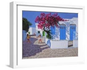 Blue Doors, Folygandros, Greek Islands, 2017-Andrew Macara-Framed Giclee Print