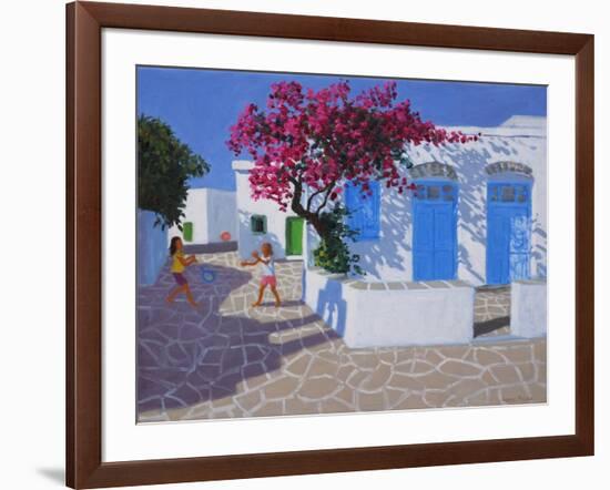Blue Doors, Folygandros, Greek Islands, 2017-Andrew Macara-Framed Giclee Print