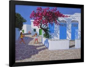 Blue Doors, Folygandros, Greek Islands, 2017-Andrew Macara-Framed Giclee Print