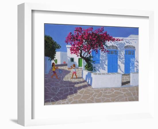 Blue Doors, Folygandros, Greek Islands, 2017-Andrew Macara-Framed Giclee Print