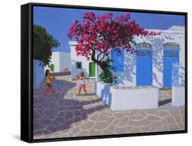 Blue Doors, Folygandros, Greek Islands, 2017-Andrew Macara-Framed Stretched Canvas