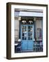 Blue Doors of Cafe, Marais District, Paris, France-Jon Arnold-Framed Photographic Print