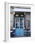 Blue Doors of Cafe, Marais District, Paris, France-Jon Arnold-Framed Photographic Print