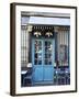 Blue Doors of Cafe, Marais District, Paris, France-Jon Arnold-Framed Photographic Print