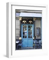 Blue Doors of Cafe, Marais District, Paris, France-Jon Arnold-Framed Photographic Print