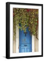 Blue Doorway with Grape Vines (Vitis) Puyloubier, Var, Provence, France, October 2012-David Noton-Framed Photographic Print