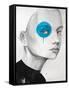 Blue Dot-null-Framed Stretched Canvas