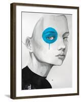 Blue Dot-null-Framed Art Print