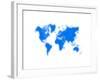 Blue Dotted World Map-NaxArt-Framed Art Print