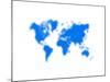 Blue Dotted World Map-NaxArt-Mounted Art Print